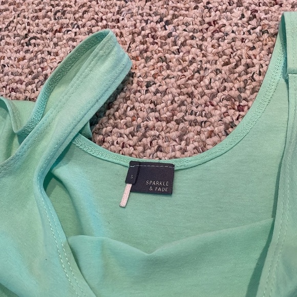 Sparkle & Fade Light Green Fit & Flare Tank Dress - Picture 4 of 5